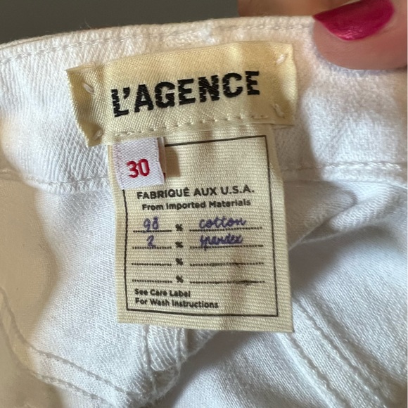 L’AGENCE White Distressed High Line Skinny High Rise Jeans *NWT* - Picture 9 of 14